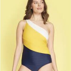 Summersalt Sidestroke Swimsuit in Yellow/Navy